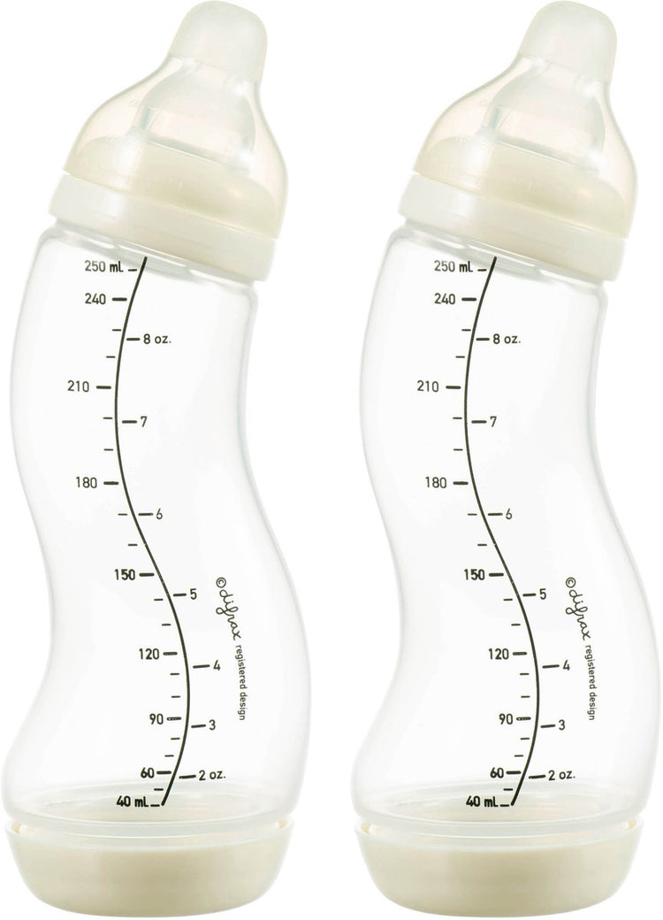 Difrax babyfles natural - 250 ml - crème - 2 stuks - s-fles - anti koliek