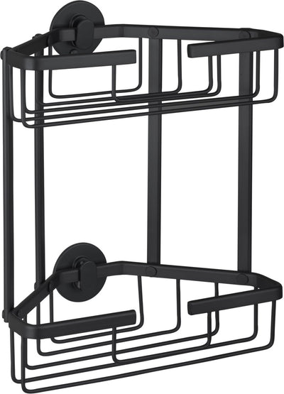 Differnz draadmand - 2-laags driehoek - zonder boren - aluminium - 28 x 13 x 30 cm - zwart