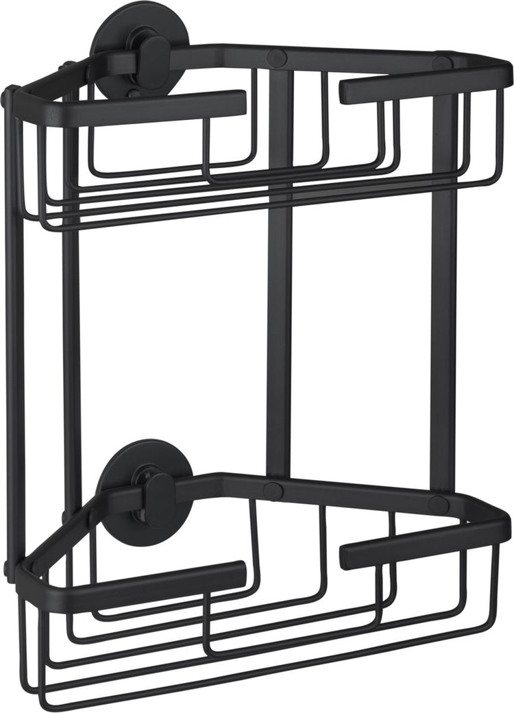 Differnz draadmand - 2-laags driehoek - zonder boren - aluminium - 28 x 13 x 30 cm - zwart