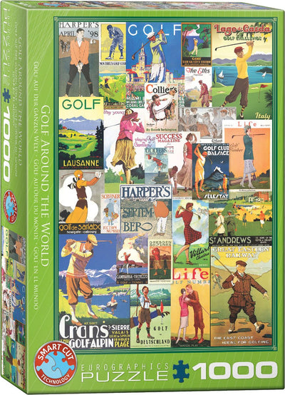 Eurographics - gold de wereld rond [golf around the world] - 1000 stukjes 48×68cm (b×h) - legpuzzel