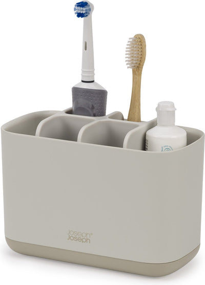 Joseph joseph tandenborstel organizer large, met 6 verdeelvakken, antislip, kunststof, grijs - | easystore