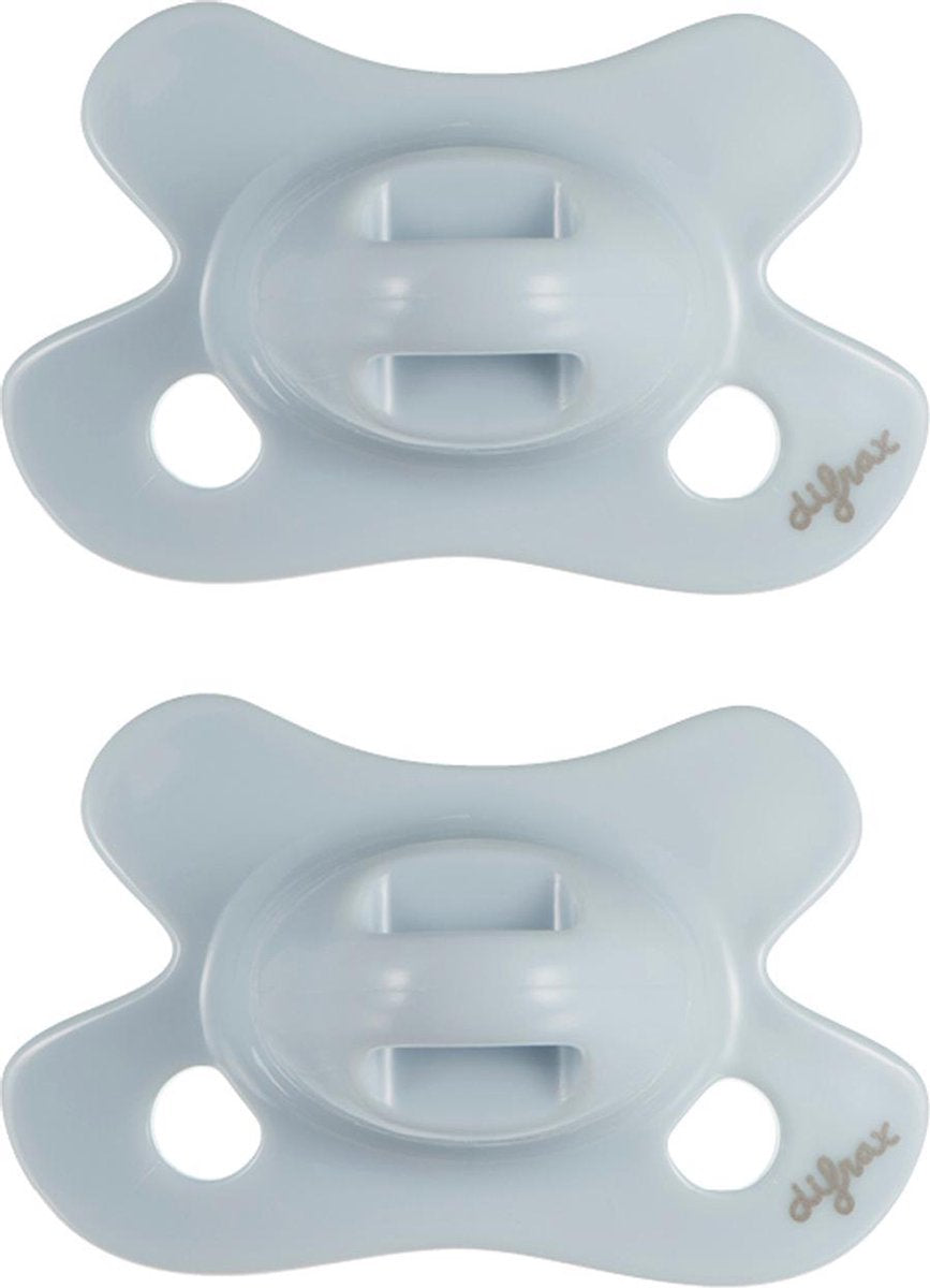 Difrax fopspeen natural - newborn - blauw lichtblauw - 2 stuks