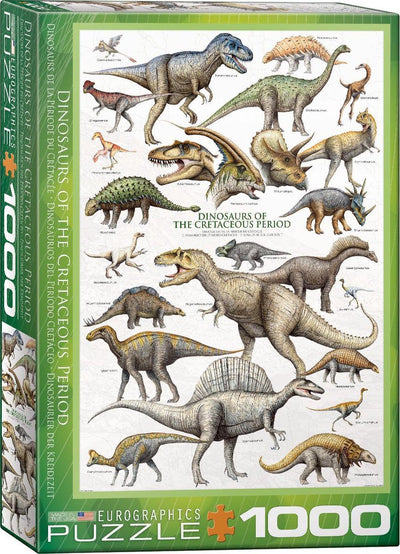 Eurographics puzzel dinosaurs of the cretaceous - legpuzzel 1000 stukjes.