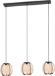 Eglo waverton hanglamp - e27 - 92 cm - zwart wit - textiel