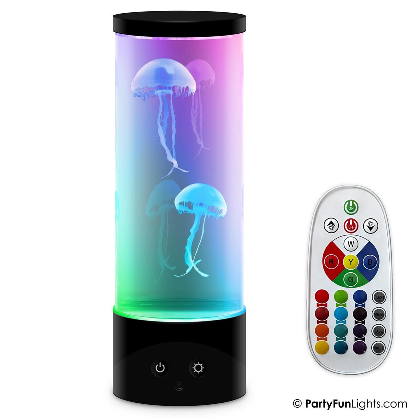 Partyfun lights tafellamp jellyfish multi colour led werkt op 3xaa batterij en usb