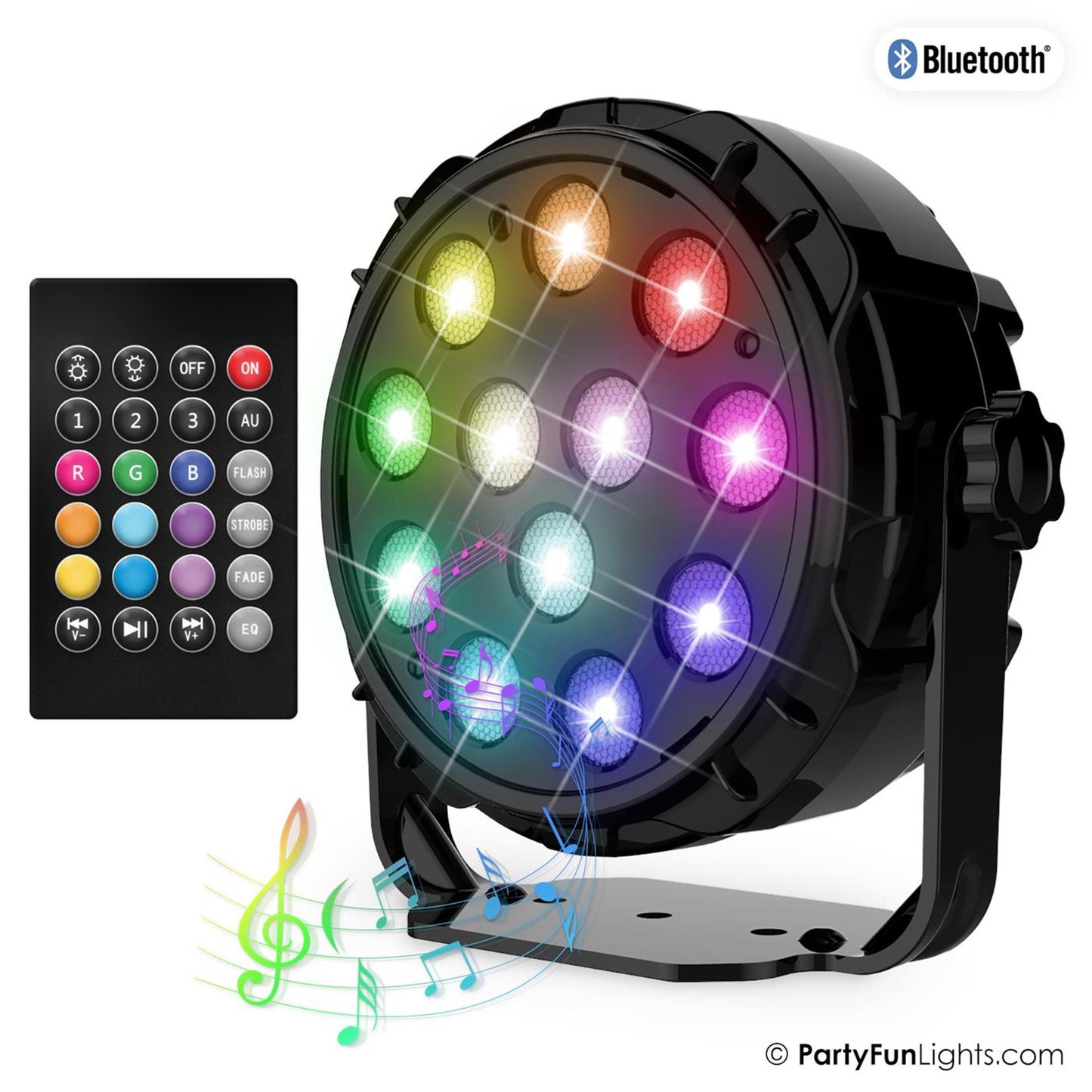 Partyfun lights bluetooth luidspreker 12x power leds