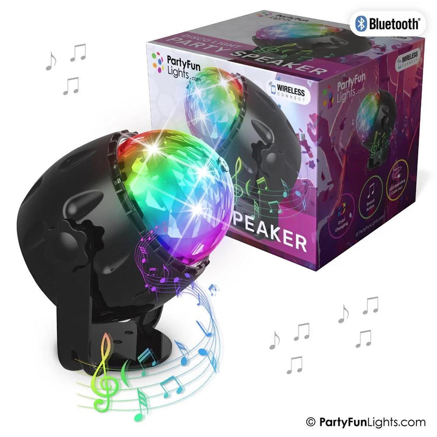 Partyfun lights usb bluetooth party luidspreker led colourchanging met afstandsbediening