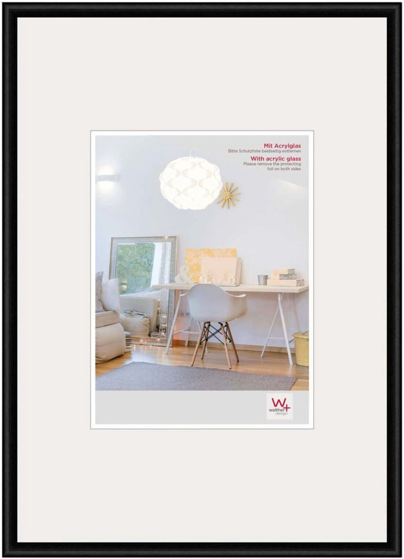 Walther new lifestyle - kunststof lijst - fotoformaat 29,7x42 cm (din a3) - zwart