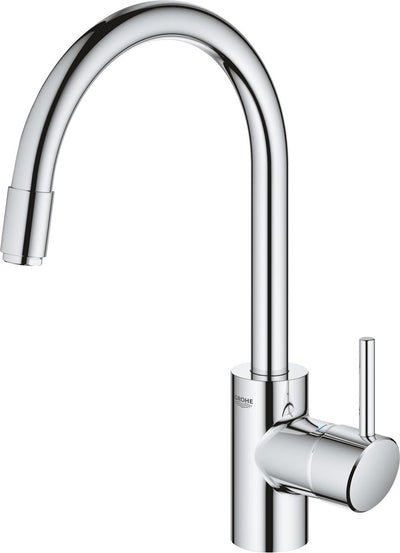Grohe concetto keukenkraan - uittrekbare handdouche - draaibaar - chroom