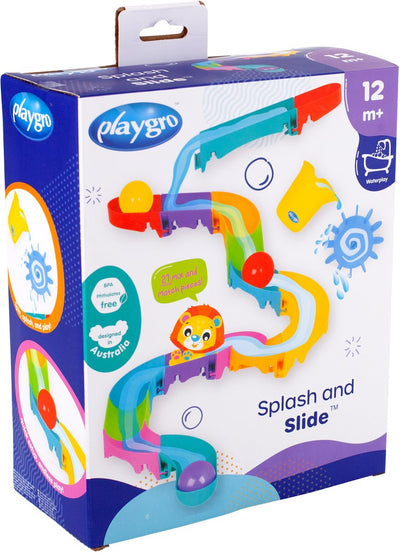 Playgro -splash and slide- waterval glijbaan - badspeelgoed - peuter speelgoed - baby badspeelgoed - speelgoed baby - speelgoed 1 jaar -badspeeltje - water knikkerbaan -waterspeelgoed baby - waterspeelgoed peuters - inclusief 3 balletjes