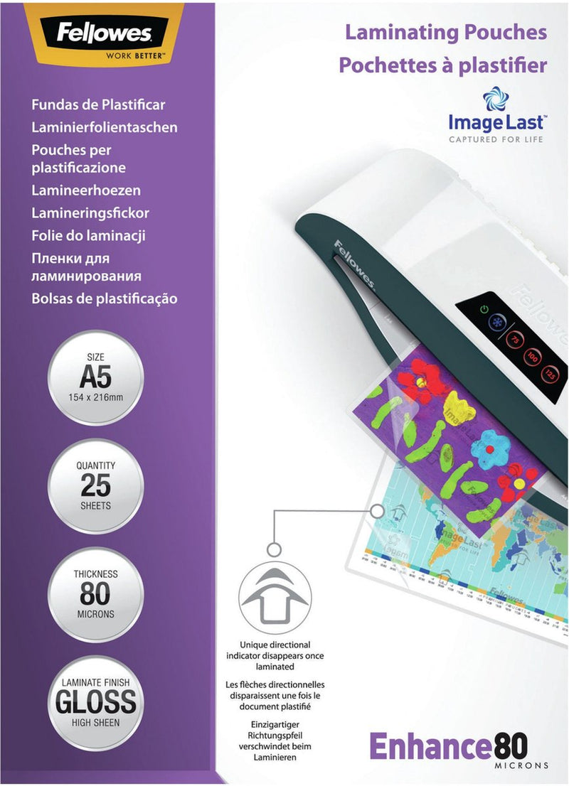 Fellowes imagelast lamineerhoezen - a5 - 80 micron - 25 stuks
