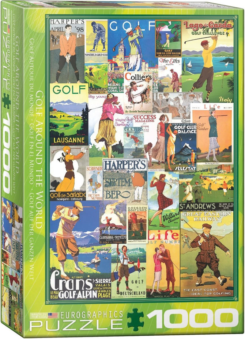Eurographics - gold de wereld rond [golf around the world] - 1000 stukjes 48×68cm (b×h) - legpuzzel