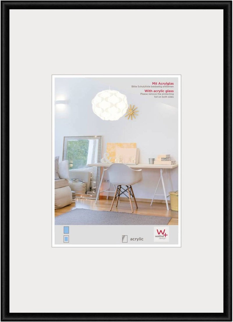 Walther new lifestyle - kunststof lijst - fotoformaat 42x59,4 cm (din a2) - zwart