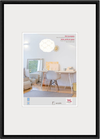 Walther new lifestyle - kunststof lijst - fotoformaat 40x50 cm - kunstglas - zwart
