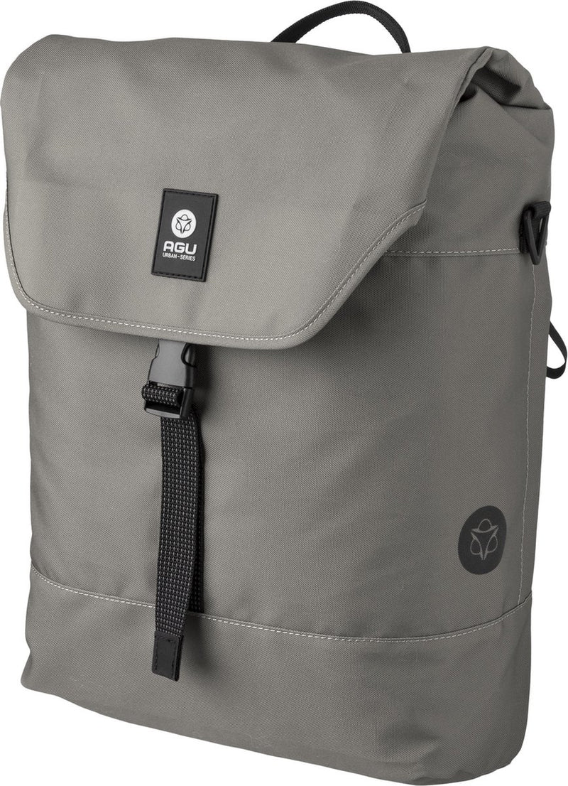 Agu urban - enkele fietstas - 17l - click'ngo bevestiging - waterafstotend gerecycled polyester - met schouderriem - 3m reflectie - elephant grey