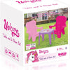 Dolu unicorn roze tafel met stoeltjes