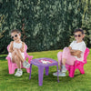 Dolu unicorn roze tafel met stoeltjes