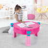 Dolu 2-in-1 watertafel zandtafel met accessoires roze 98x98x77cm