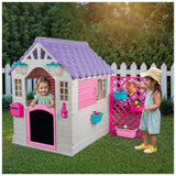 Dolu tuin speelhuis met accessoires roze paars 140x127x107.5 cm - afbeelding 4