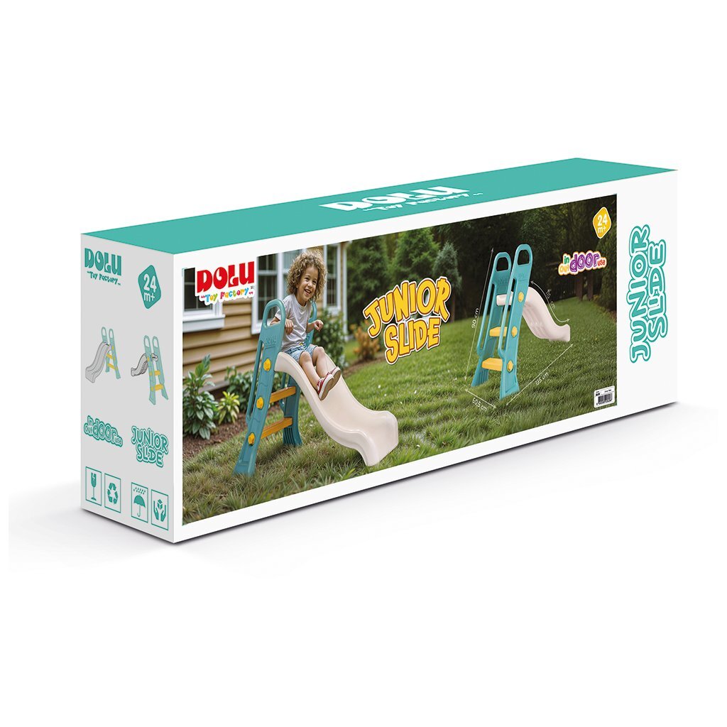 Dolu turquoise geel junior glijbaan