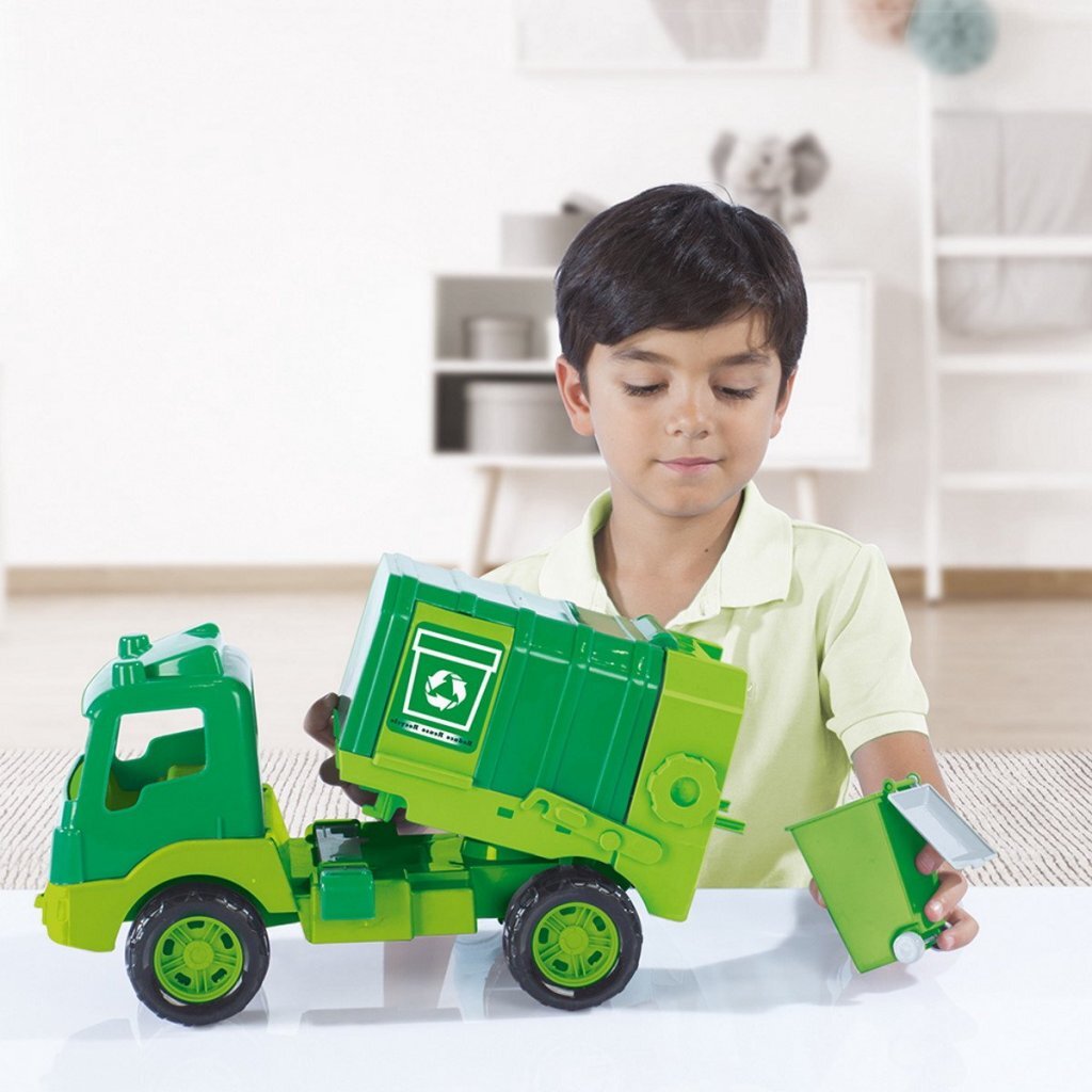 Dolu vuilniswagen 43 cm groen