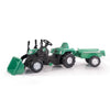 Dolu traptractor met aanhanger voorlader claxon groen zwart