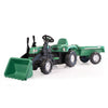Dolu traptractor met aanhanger voorlader claxon groen zwart