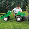 Dolu traptractor met aanhanger voorlader claxon groen zwart