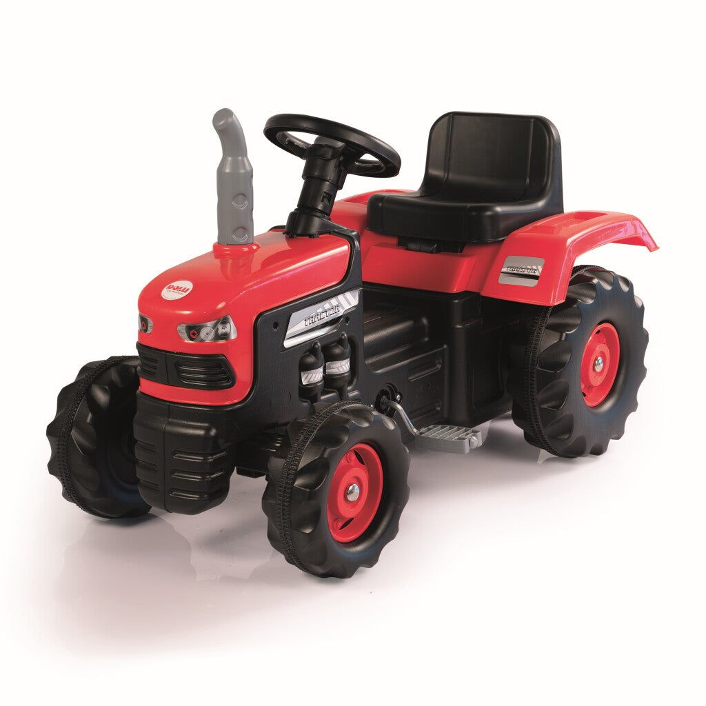 Dolu traptractor met claxon rood zwart
