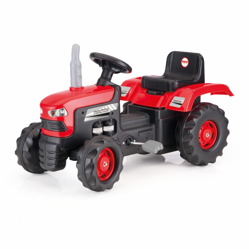 Dolu traptractor met claxon rood zwart