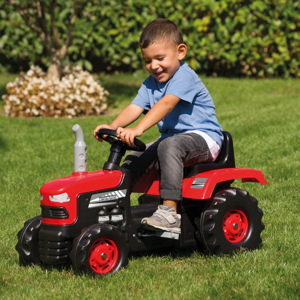 Dolu traptractor met claxon rood zwart