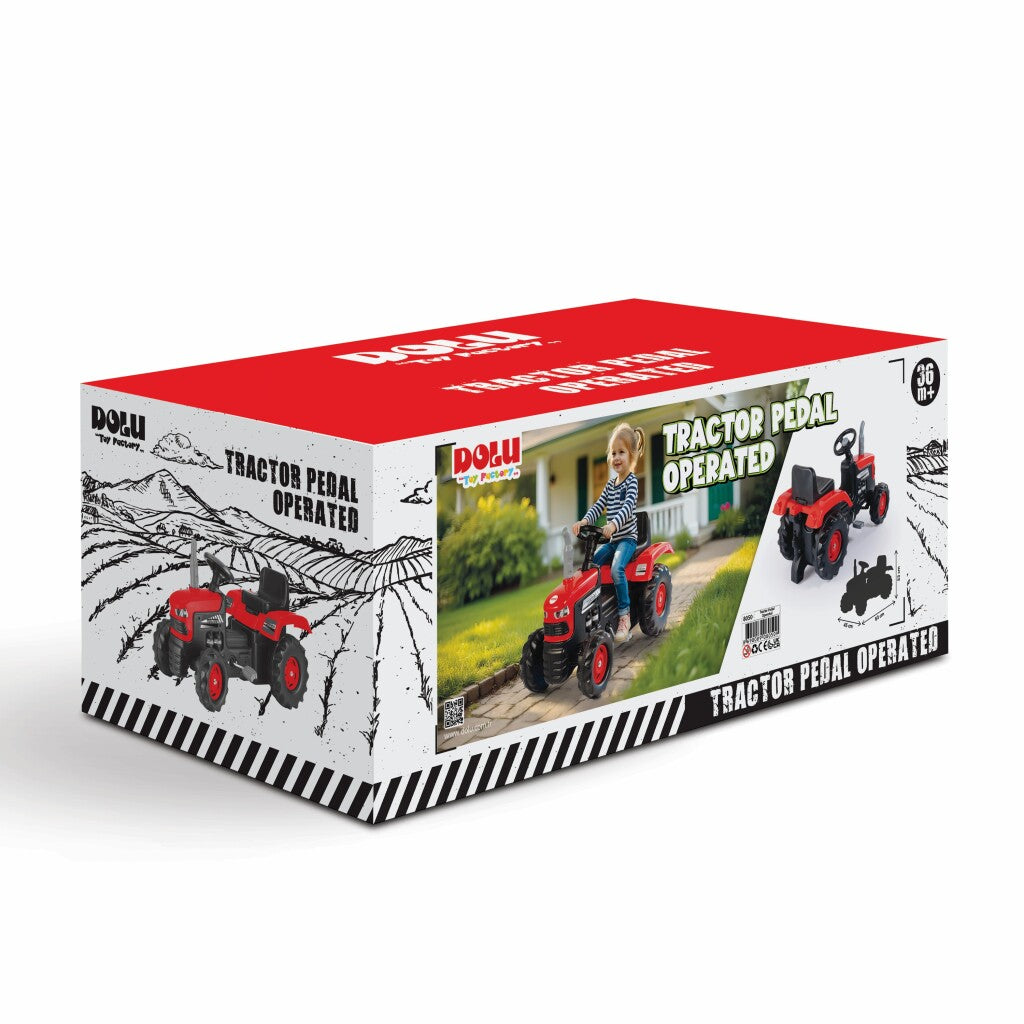 Dolu traptractor met claxon rood zwart