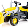 Dolu traptractor met voorlader claxon geel zwart