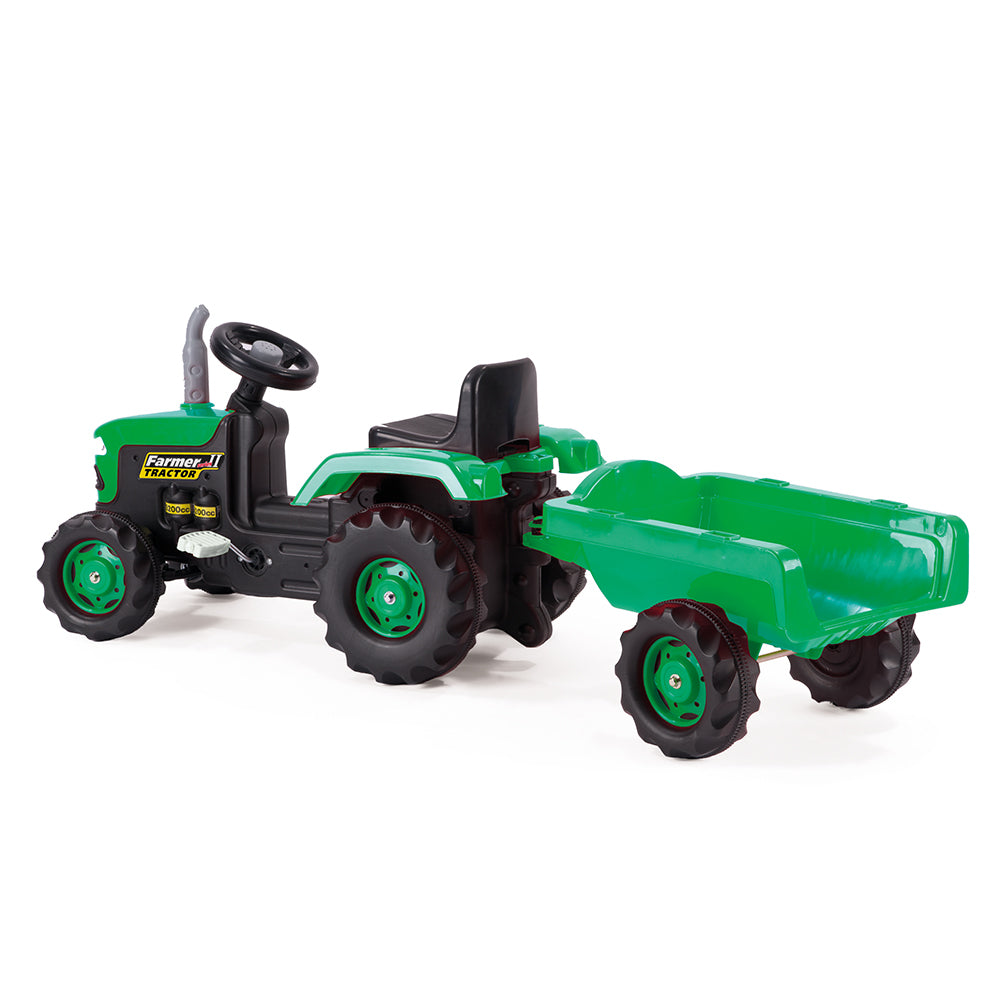 Dolu pedaal trekker met aanhanger groen