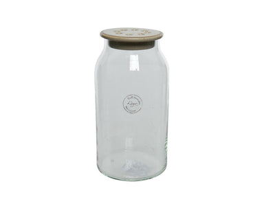 Decoris vaas glas ø11-h20cm schikdeksel