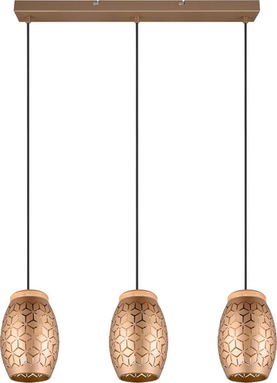 Rl live your light reality bidar - hanglamp - koffie - excl. 3x e27 28w