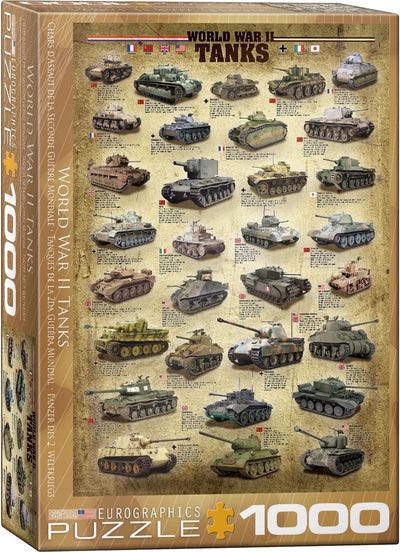 Eurographics - tweede wereldoorlog tanks [world war ii tanks] - 1000 stukjes 48×68cm (b×h) - legpuzzel