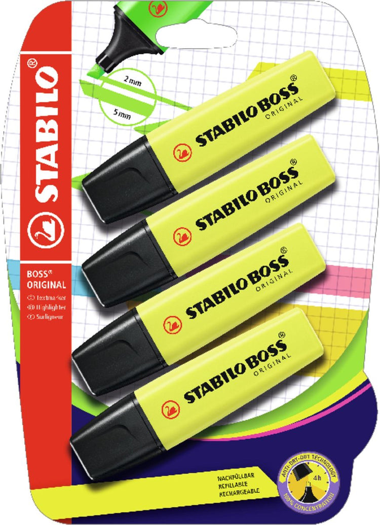 Stabilo boss original markeerstiften geel - 4st.