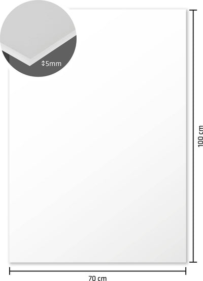 Kangaro foamboard - 70 x 100 cm - 5mm - wit - doos van 10 stuks