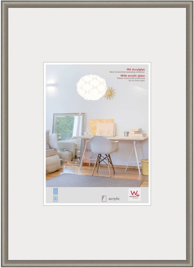 Walther new lifestyle - kunststof lijst - fotoformaat 42x59.4 cm (din a2) - staal