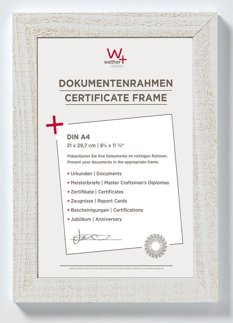 Walther home - houten lijst - fotoformaat 21x29,7 (din a4) cm - polair wit