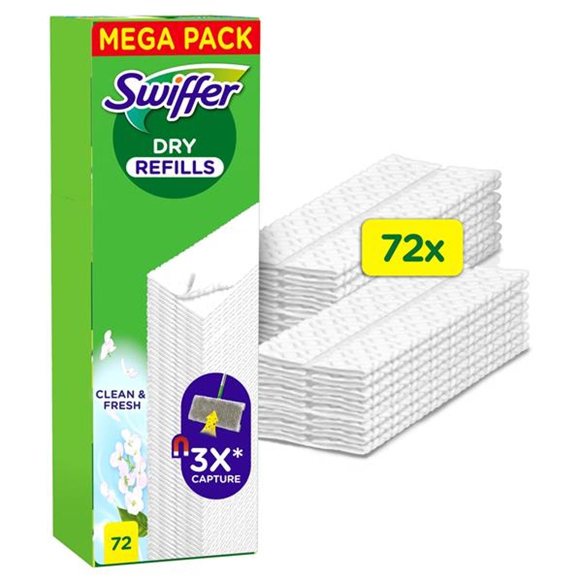 Swiffer dry fresh navulling vloerdoekjes doos a 72 stuks
