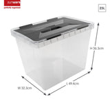 Sunware onyx opbergbox 25l transparant antraciet - afbeelding 2