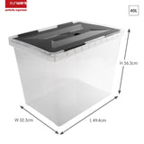 Sunware onyx opbergbox 40l transparant antraciet - afbeelding 2