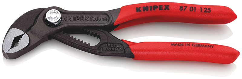 Knipex cobra 125 mm zweedse- waterpomp-tang (rood, gekartelde gripvlakken)