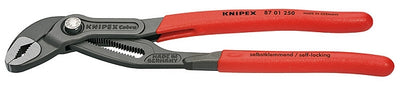 Knipex cobra 250 mm 87 01 250 zweedse- waterpomp-tang (rood, getande grijpvlakken, doorgestoken scharnier )