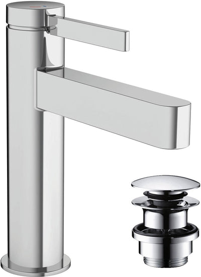 Hansgrohe finoris - wastafelmengkraan - ééngreeps bediening - coolstart energiebesparend - met afvoerplug - 110mm - chroom