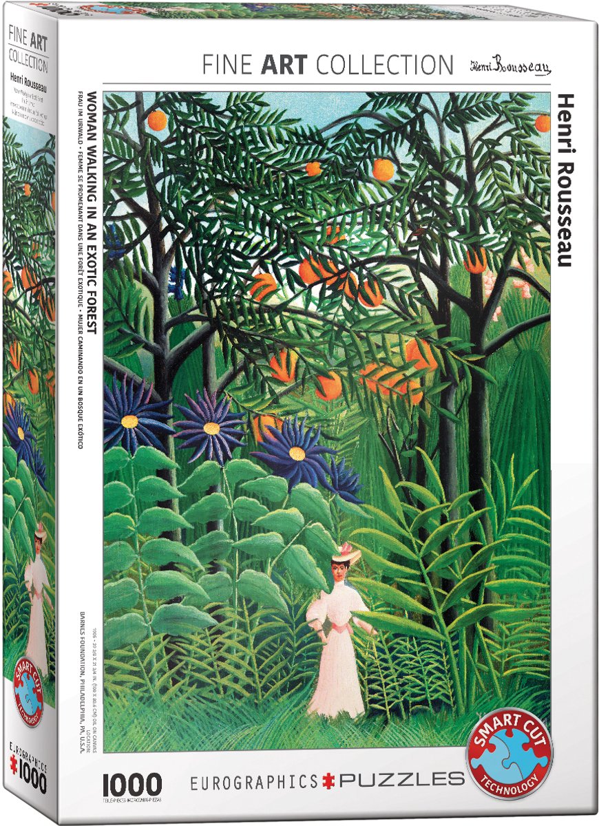 Eurographics - vrouw in een exotisch woud [femme dans une foraêt exotique] - henri rousseau - 1000 stukjes 48×68cm (b×h) - fine art legpuzzel