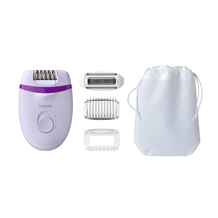 Philips bre275 00 satinelle epilator met accessoires wit paars