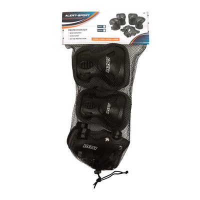 Alert sport beschermset maat s 3-delig zwart